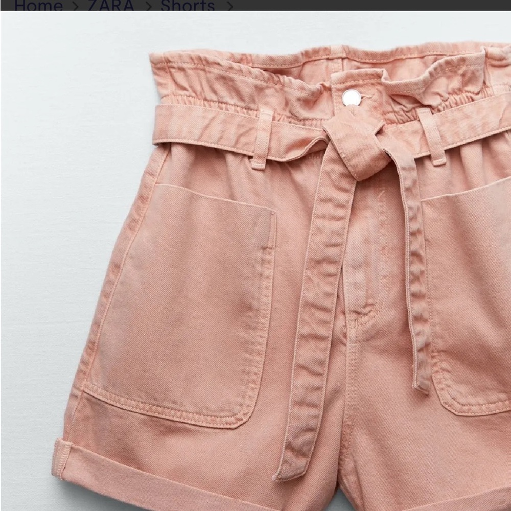 NWT ZARA BAGGY PAPERBAG SHORTS WITH BELT - Picture 7 of 13